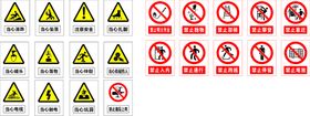 安全标识注意当心坠落禁止靠近