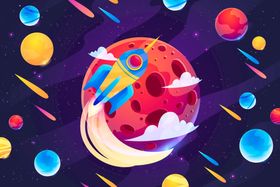 火箭星球图形创意