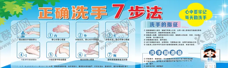 编号：44527204210419467257【酷图网】源文件下载-正确洗手七步法