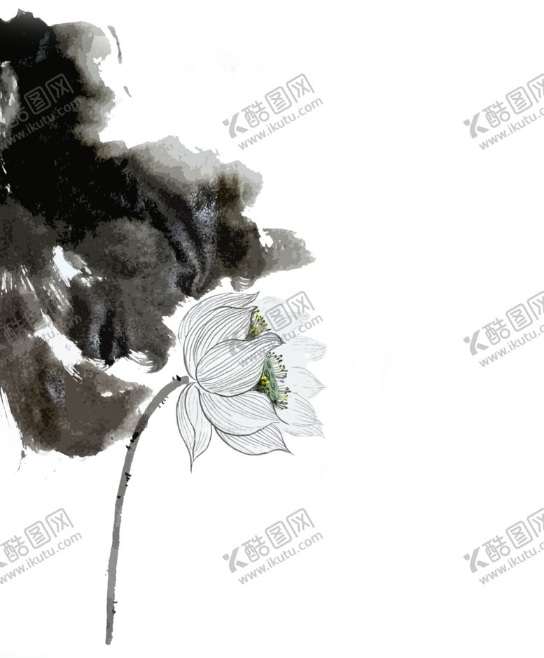 编号：75377810110152445228【酷图网】源文件下载-中国风水墨莲花
