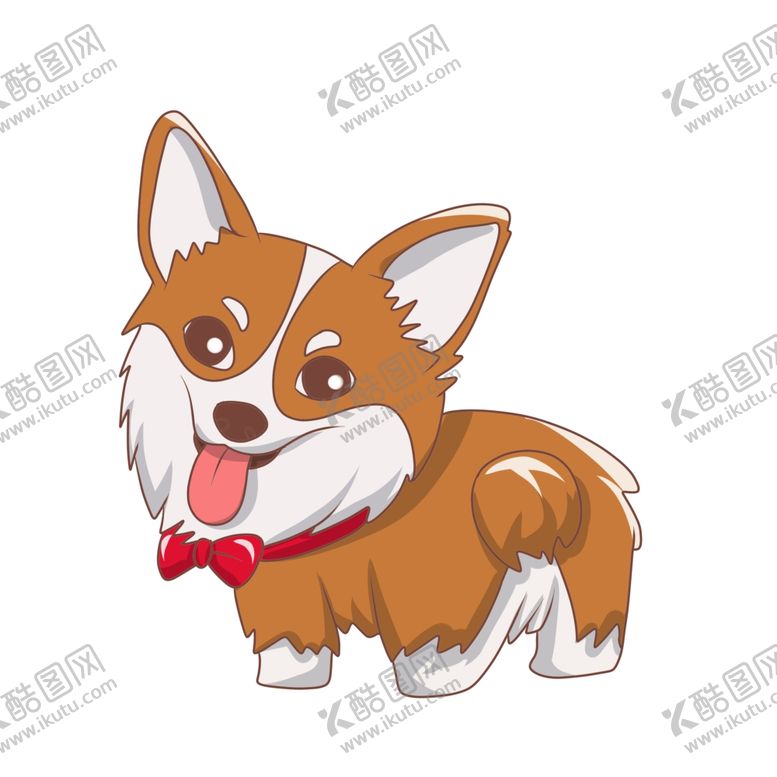 编号：75575605110621476151【酷图网】源文件下载-吐着舌头的小狗插画