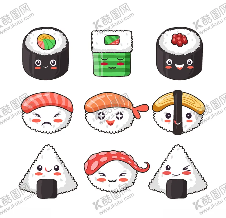 编号：33614107021152178196【酷图网】源文件下载-可爱寿司