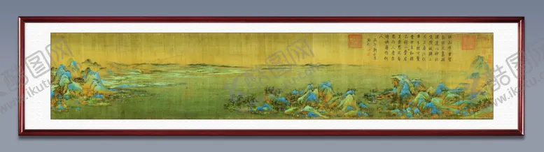 编号：08427509282021372981【酷图网】源文件下载-千里江山图 王希孟画 画框图