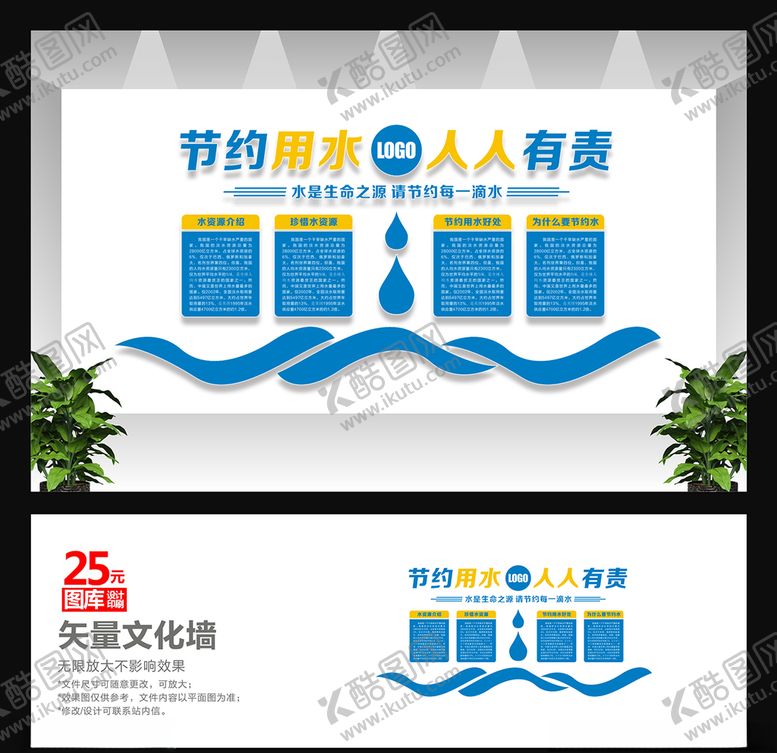 编号：15744610091529165946【酷图网】源文件下载-节约用水文化墙
