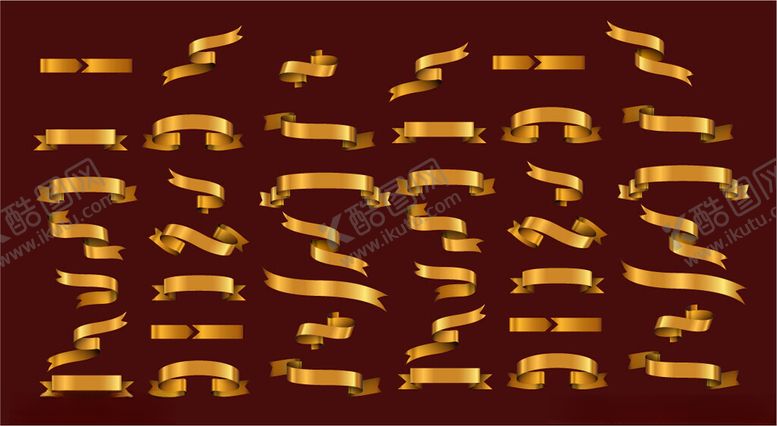 编号：60503501042130125432【酷图网】源文件下载-金色丝带
