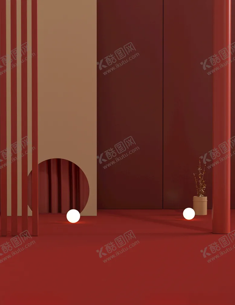 编号：46332005040616374868【酷图网】源文件下载-淘宝c4d立体活动大促红色主图