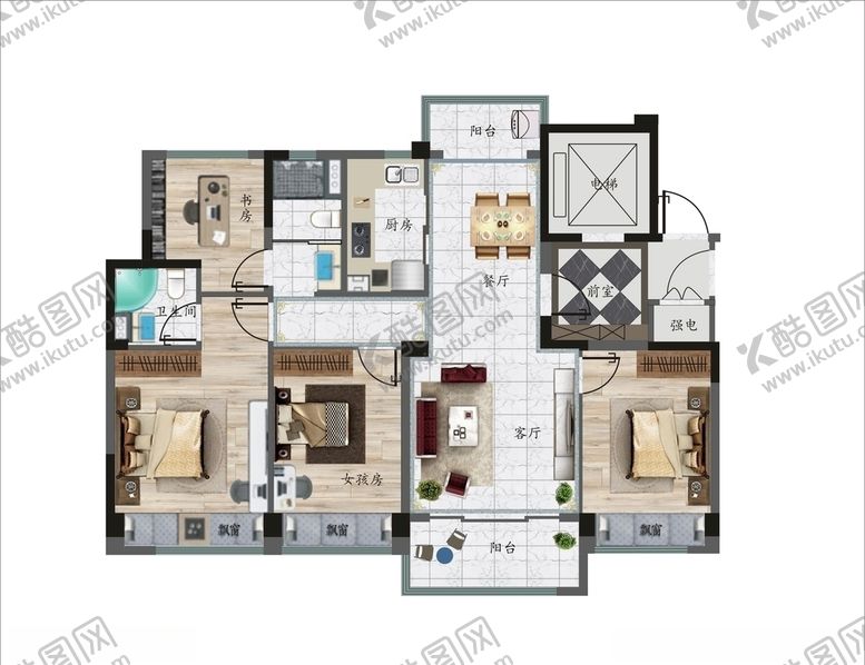 编号：97169609110401466740【酷图网】源文件下载-户型平面图