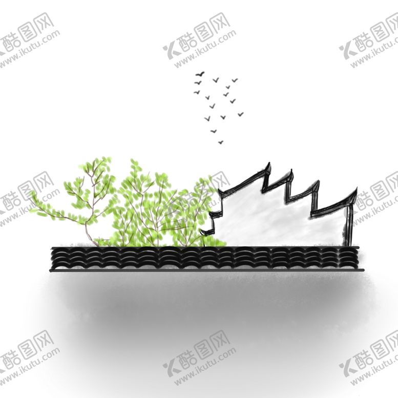 编号：83776009211042464184【酷图网】源文件下载-水墨房屋