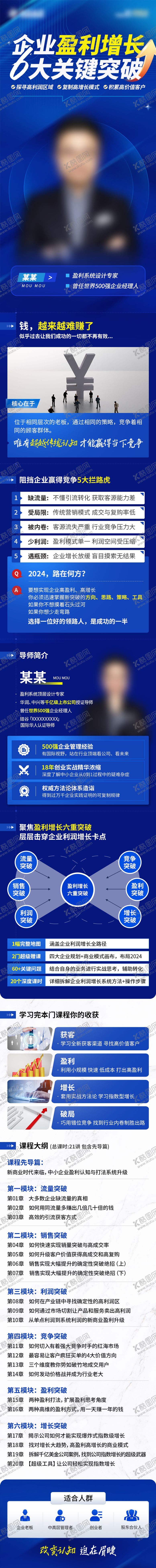 编号：34138712050119382233【酷图网】源文件下载-企业盈利增长课程培训长图