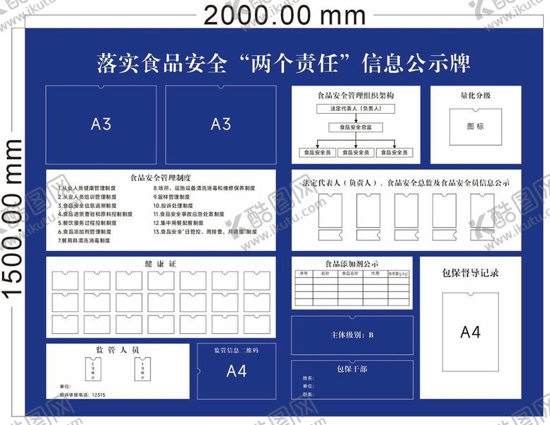 编号：76254909121400081246【酷图网】源文件下载-食品安全公示牌展板模板健康证