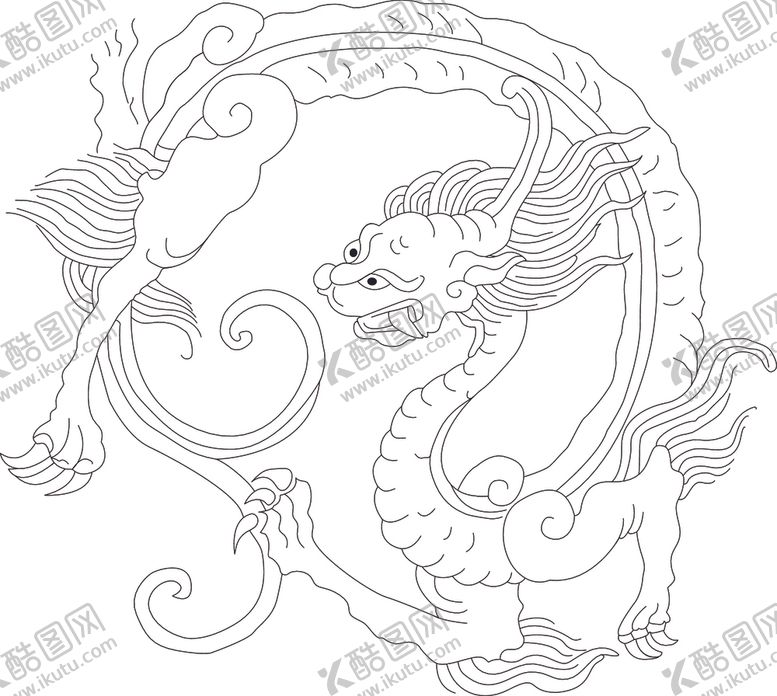 编号：42153410220734179485【酷图网】源文件下载-汉代龙纹矢量