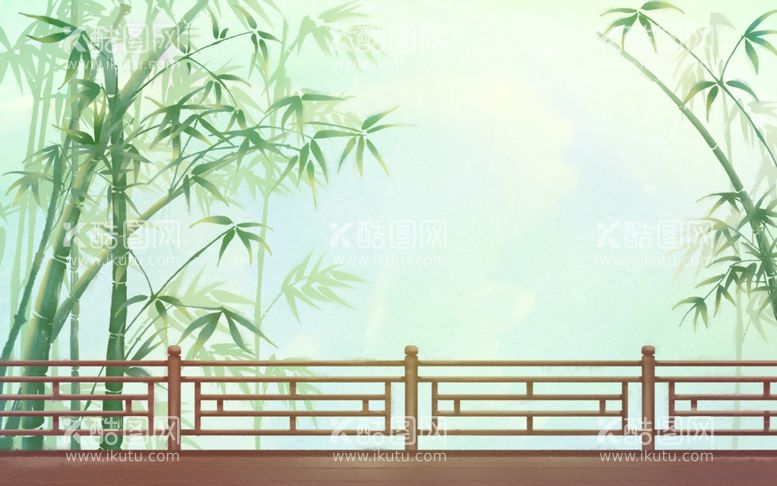 编号：24586202190952402512【酷图网】源文件下载-竹林山水古风背景