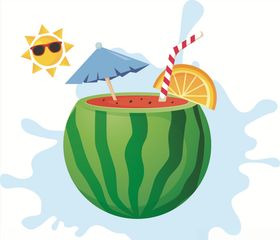 夏日西瓜矢量图