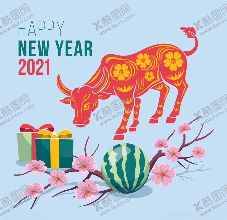 编号：79926804110055551371【酷图网】源文件下载-牛新年展板背景