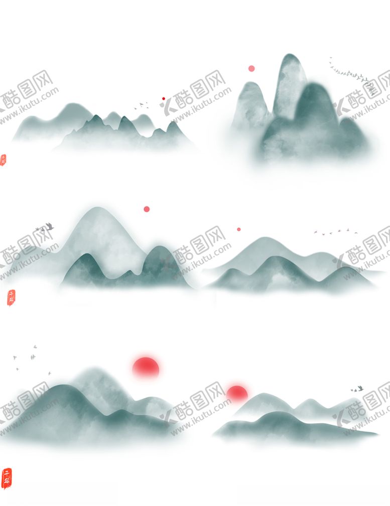 编号：85908409101439515961【酷图网】源文件下载-水墨山水png素材