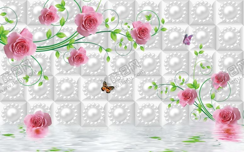 编号：52315311011559172093【酷图网】源文件下载-珠宝玫瑰花藤背景墙