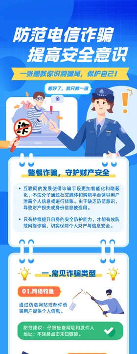防诈骗安全指南信息长图