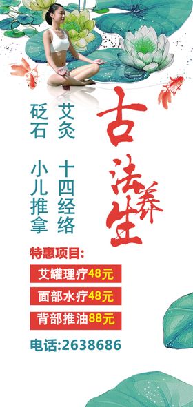 古法养生中国风展架