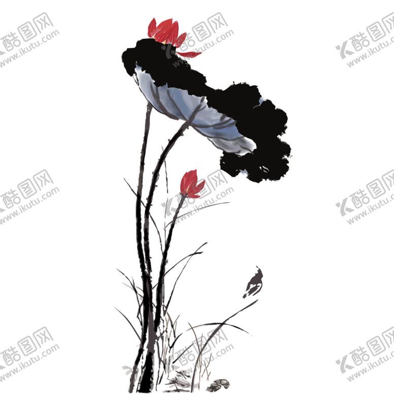 编号：55962307031704338148【酷图网】源文件下载-中国风荷叶荷花绘画