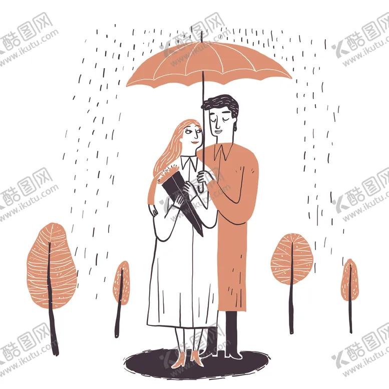 编号：64189106302112579231【酷图网】源文件下载-小清新水彩情侣生活涂鸦