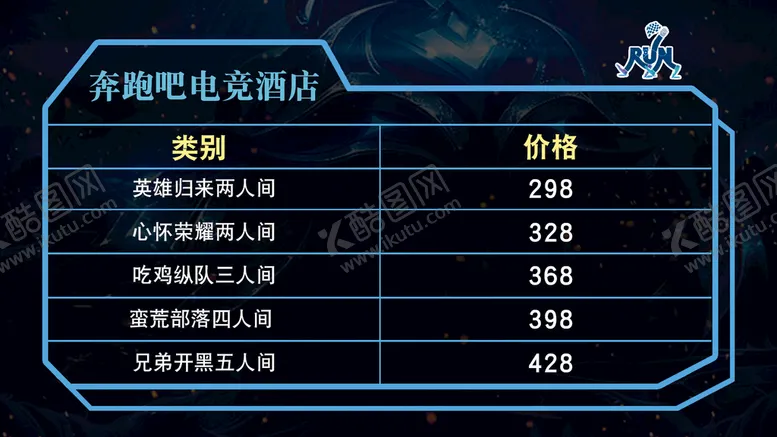 编号：69734509180350532489【酷图网】源文件下载-网吧价格单