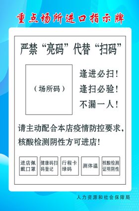 重点场所进口指示牌