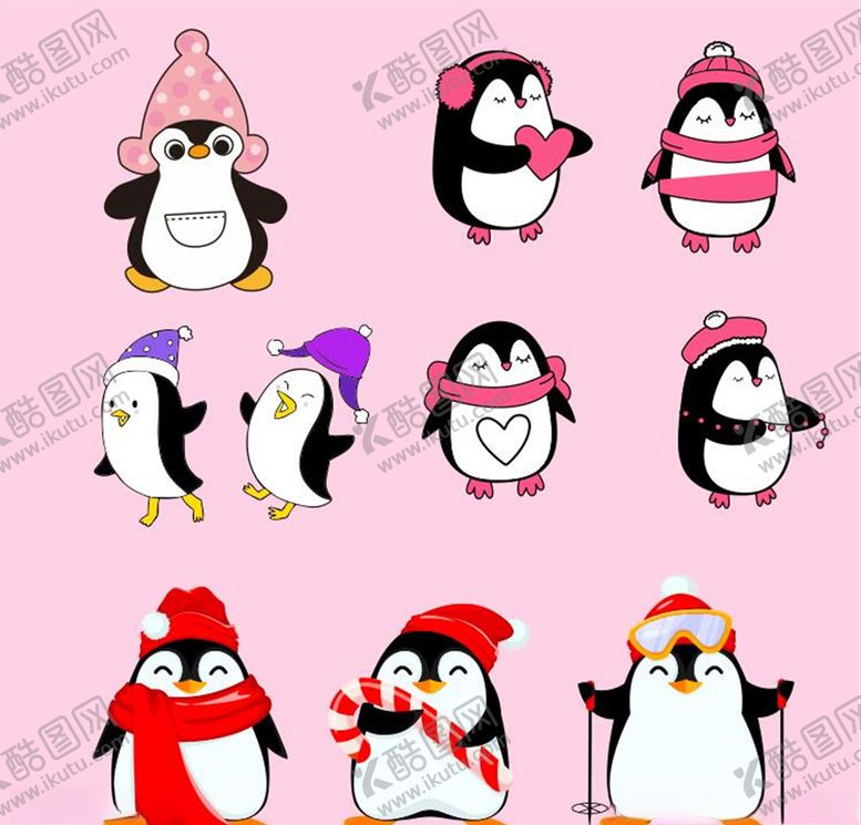 编号：39041109281700194756【酷图网】源文件下载-矢量企鹅可爱企鹅