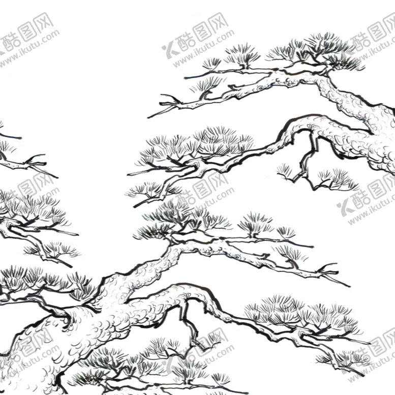 编号：18691504151108003685【酷图网】源文件下载-线条松树装饰元素