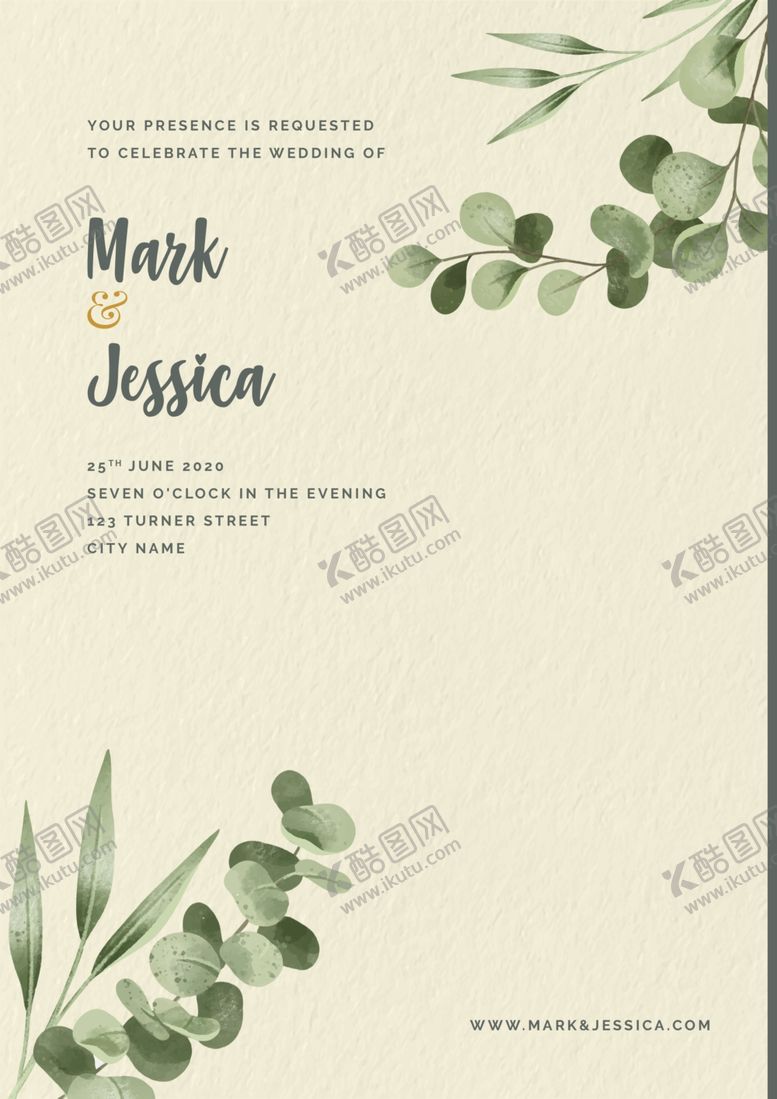 编号：19420909160439018374【酷图网】源文件下载-小清新婚礼邀请函