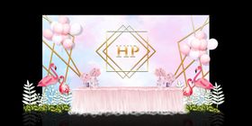 简欧浪漫粉色婚礼现场效果图