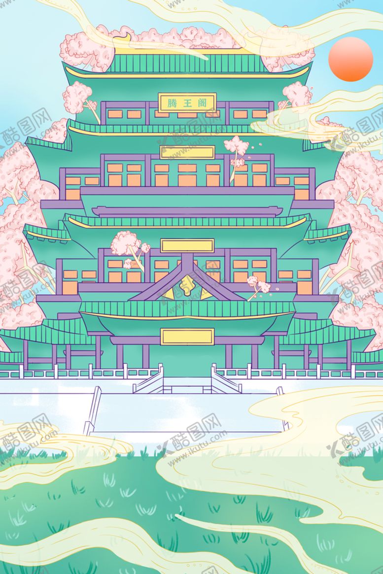 编号：75984309240831087085【酷图网】源文件下载-手绘花鸟山水风景画海报素材