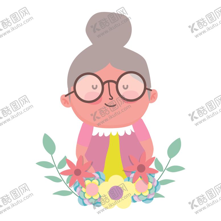 编号：50259001170234529599【酷图网】源文件下载-ai矢量卡通老奶奶