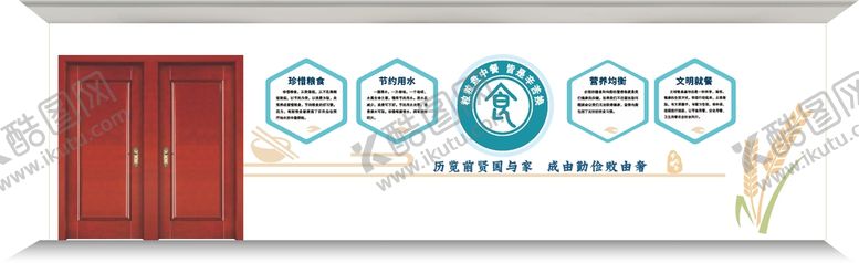 编号：28119011040959575044【酷图网】源文件下载-食堂文化墙 企业文化 珍惜粮食