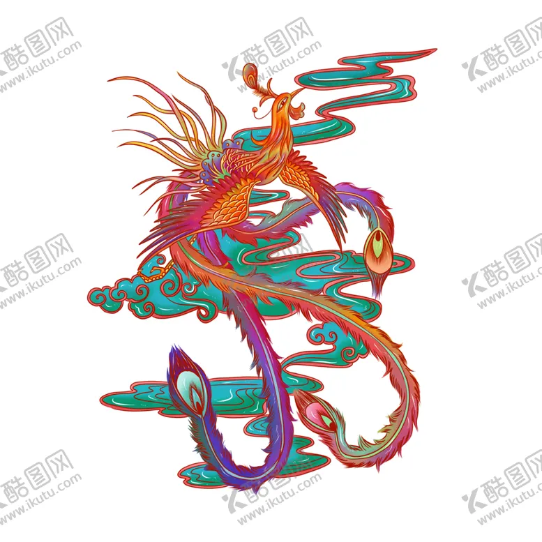 编号：43751306301120198598【酷图网】源文件下载-国潮凤凰插画