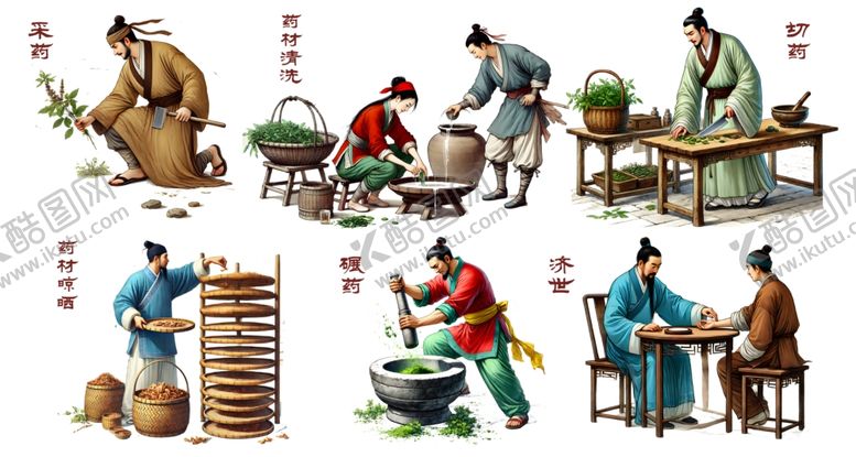 编号：35755101300034273415【酷图网】源文件下载-中药制作过程
