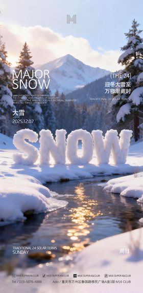 酒吧KTV传统二十四节气大雪海报