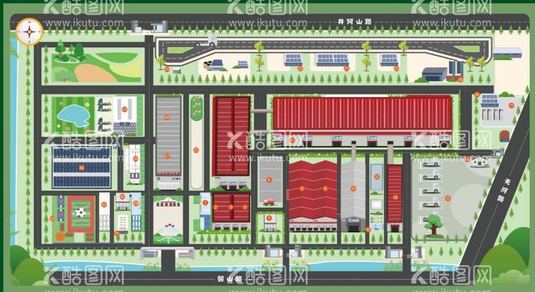 编号：52292212041109289429【酷图网】源文件下载-厂区手绘地图设计