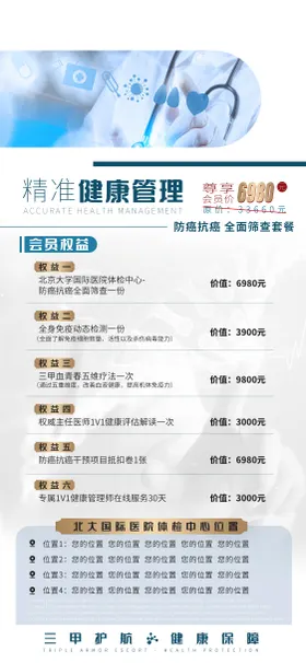 防癌抗癌全面筛查套餐