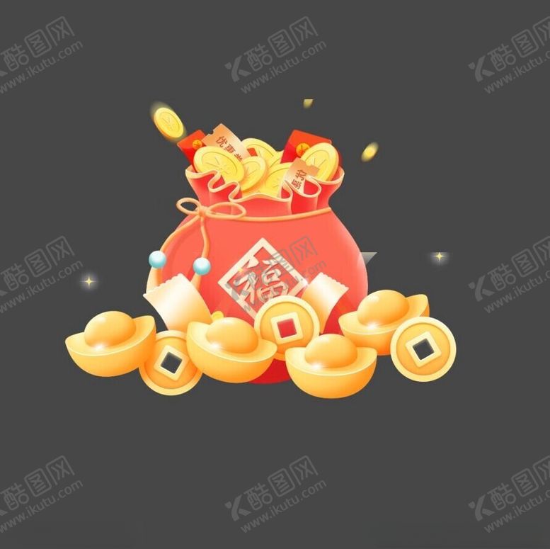 编号：80898901140103525879【酷图网】源文件下载-金币福袋