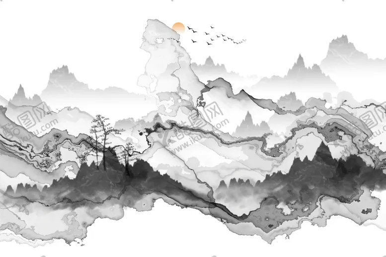 编号：11261910190431302334【酷图网】源文件下载-禅意山水画