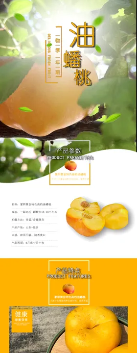 桃子挂画油桃水果海报