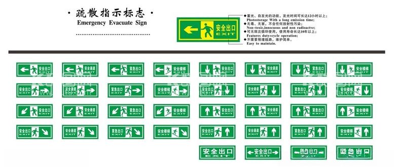 编号：79011112211434055191【酷图网】源文件下载-疏散指示标志