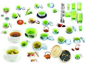 茶碗线描