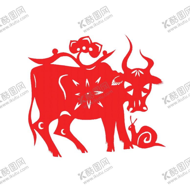 编号：22198104202119563934【酷图网】源文件下载-牛年剪纸