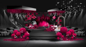 玫红婚礼效果图