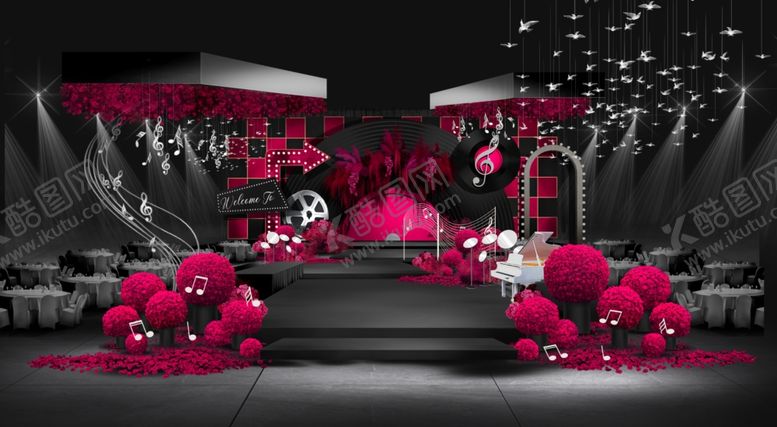 编号：11070011021035296678【酷图网】源文件下载-玫红婚礼效果图