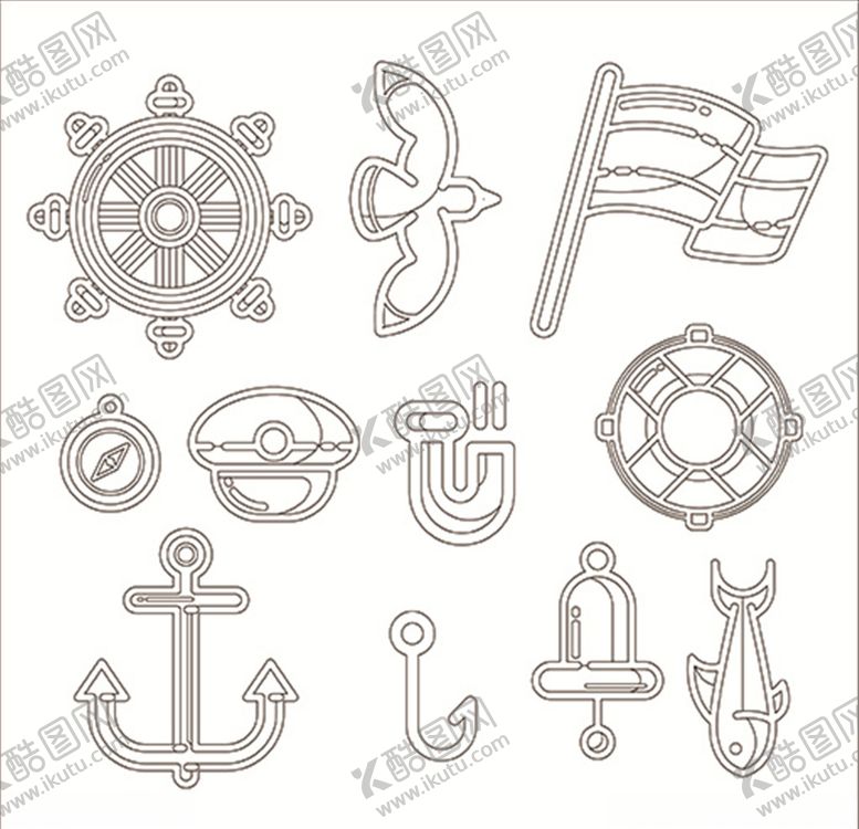 编号：82274509291330102474【酷图网】源文件下载-北欧装饰卡通图案船锚游泳圈