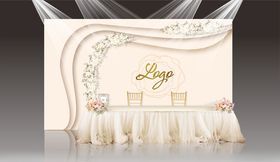 蓝色系婚礼迎宾区效果图