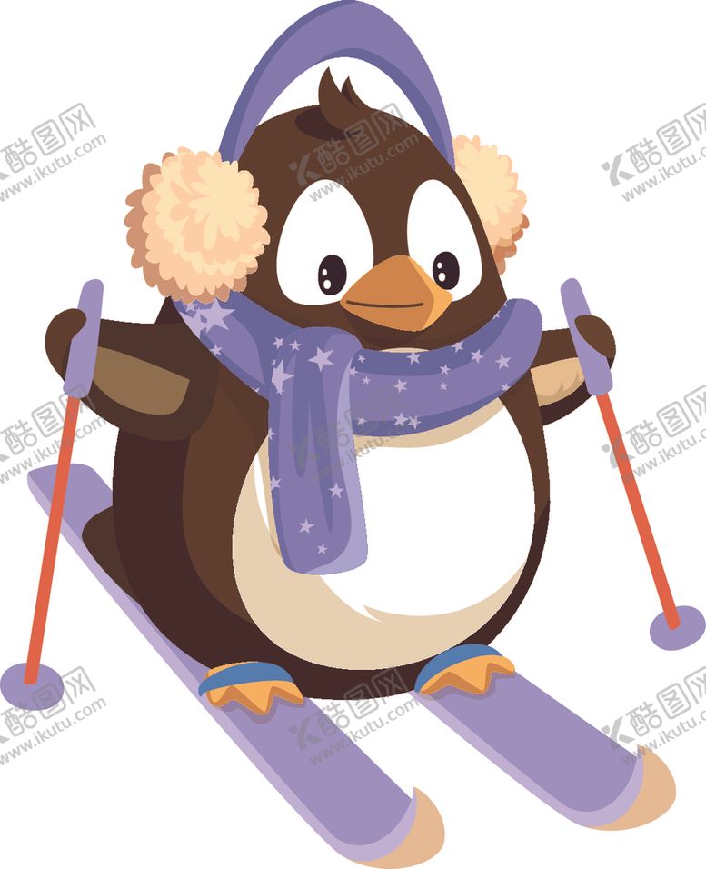 编号：40704010130953141113【酷图网】源文件下载-圣诞节企鹅滑雪滑雪企鹅