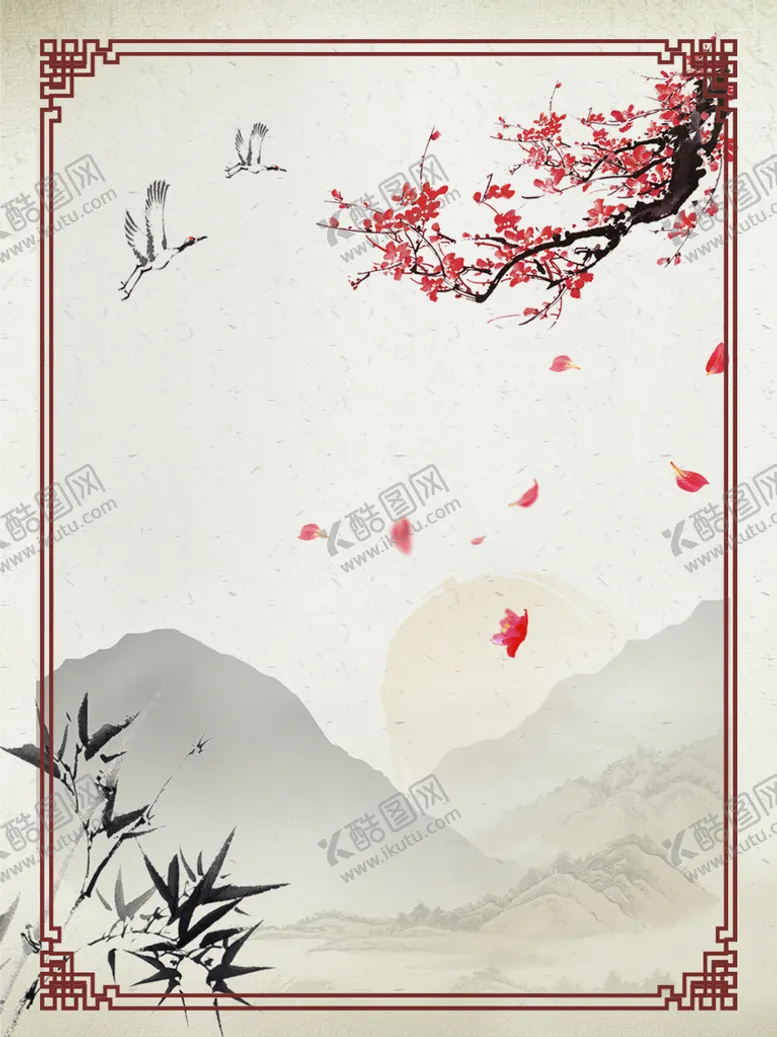 编号：70173910162114047794【酷图网】源文件下载-梅花山水画